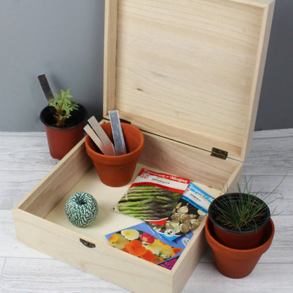Personalised Floral Large Wooden Keepsake Box