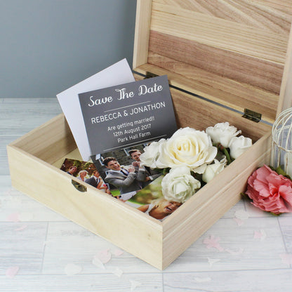 Personalised Floral Large Wooden Keepsake Box - 28 x 28cm
