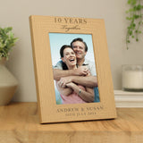 Personalised Anniversary 5x7 Oak Finish Photo Frame