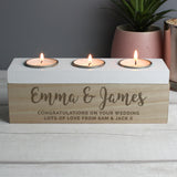 Personalised Free Text Triple Tea Light Box
