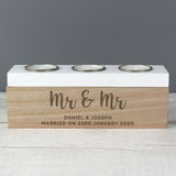 Personalised Free Text Triple Tea Light Box