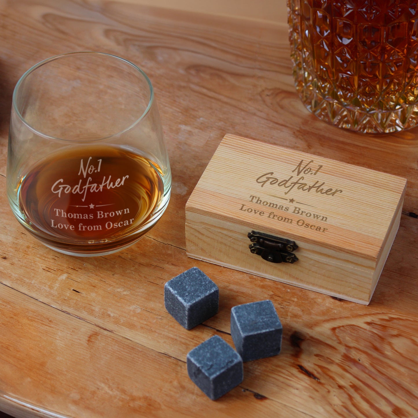 Personalised No.1 Cooling Stones & Glass Set