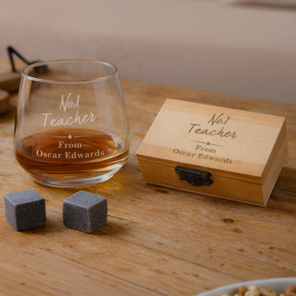 Personalised No.1 Cooling Stones & Glass Set
