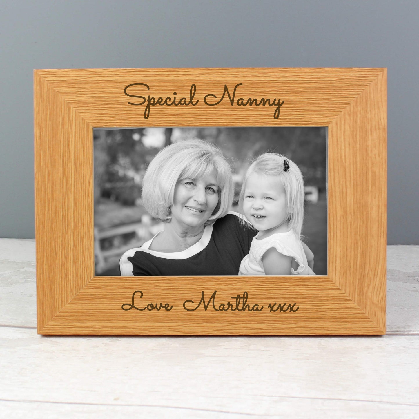 Personalised Free Text 6x4 Wooden Photo Frame