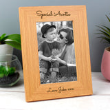 Personalised Free Text 6x4 Portrait Wooden Photo Frame