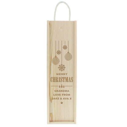 Personalised Christmas Wooden Wine Box