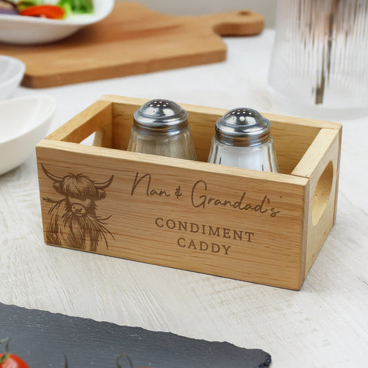 Personalised Highland Cow Mini Wooden Storage Crate