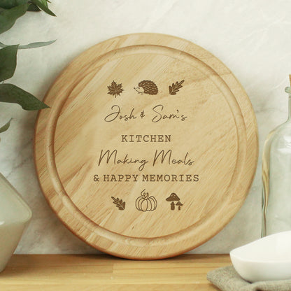 Personalised Autumn Wooden Chopping Board