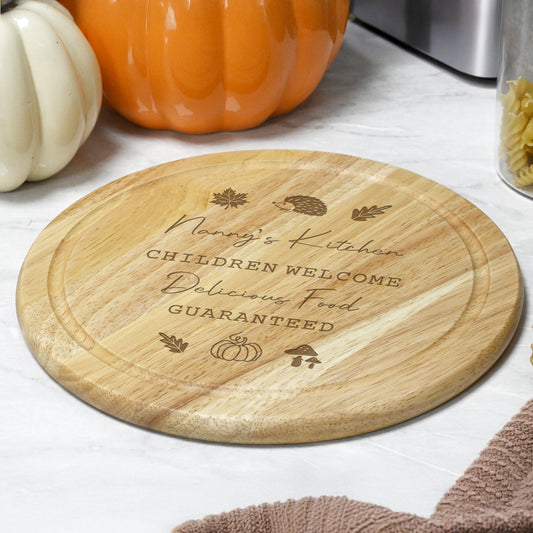 Personalised Autumn Wooden Chopping Board