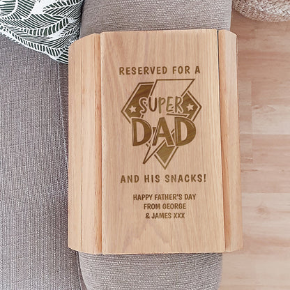 Personalised Super Dad Sofa Tray
