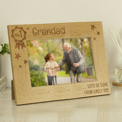 Personalised No.1 6x4 Landscape Wooden Photo Frame