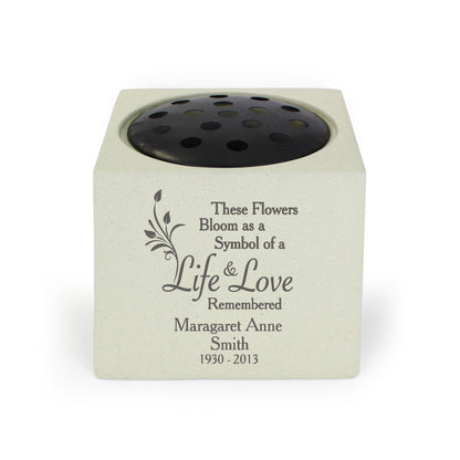 Personalised Life & Love Memorial Resin Vase
