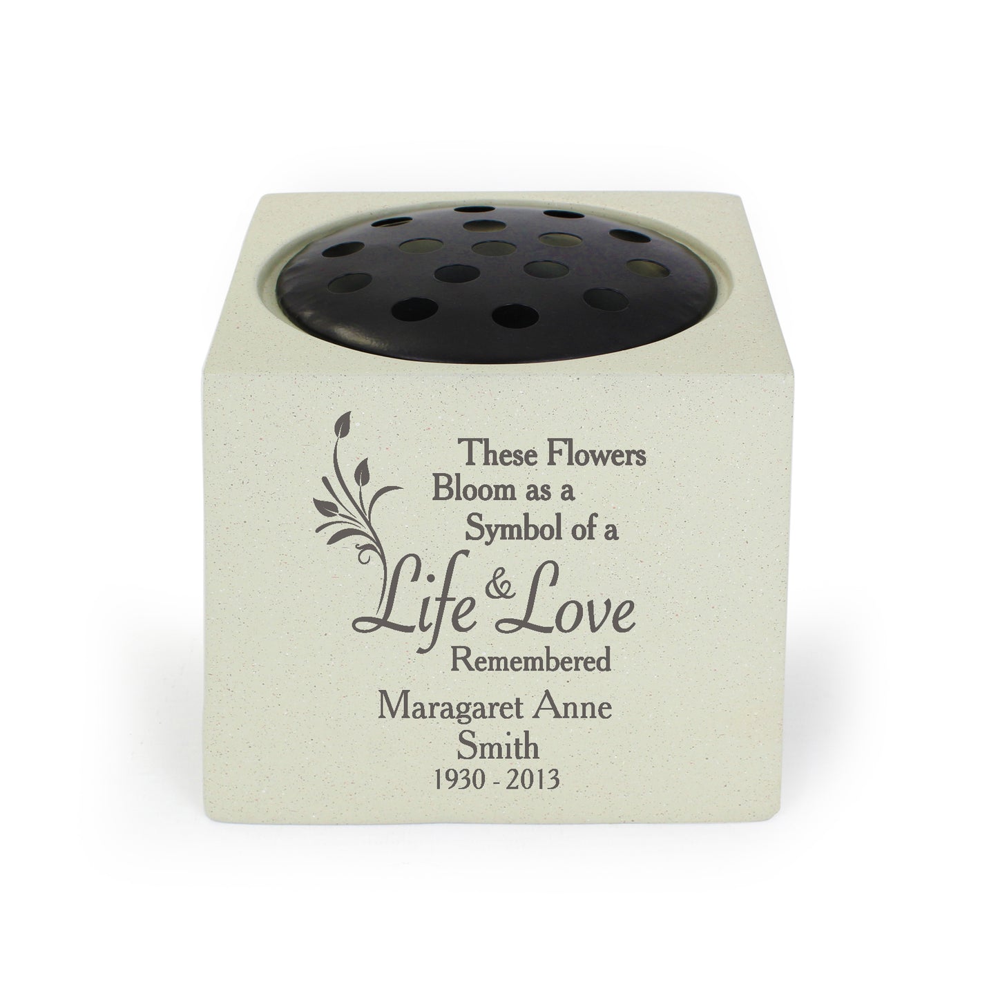 Personalised Life & Love Memorial Resin Vase