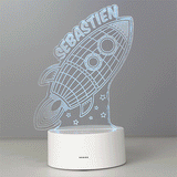 Personalised Space Rocket LED Colour Changing Wireframe Night Light
