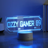 Personalised Gamer Tag LED Colour Changing Night Light