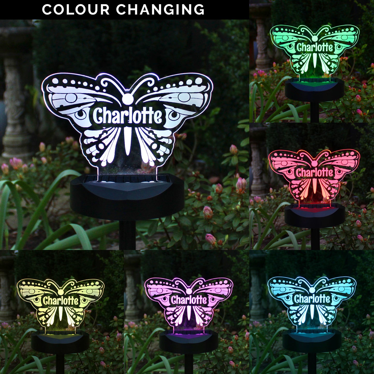 Personalised Butterfly Solar Light