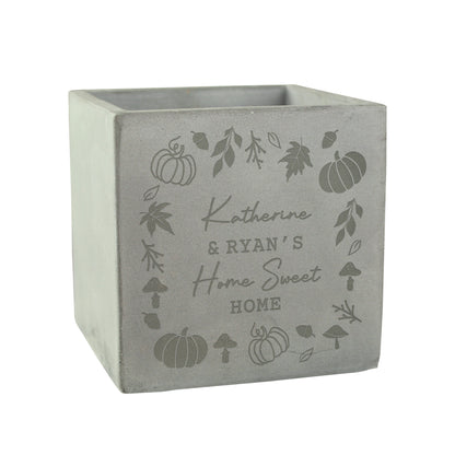 Personalised Pumpkin Concrete Plant Pot