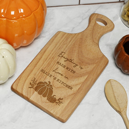 Personalised Pumpkin Paddle Chopping Board