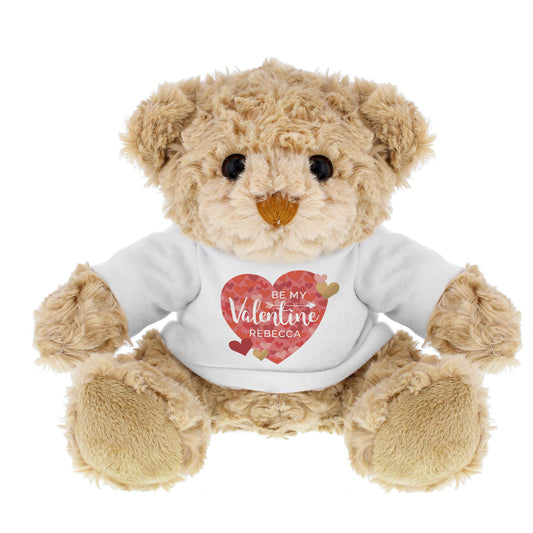 Personalised Valentines Day Confetti Hearts Teddy Bear