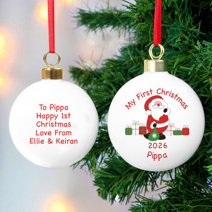 Personalised Santa with Presents Bauble