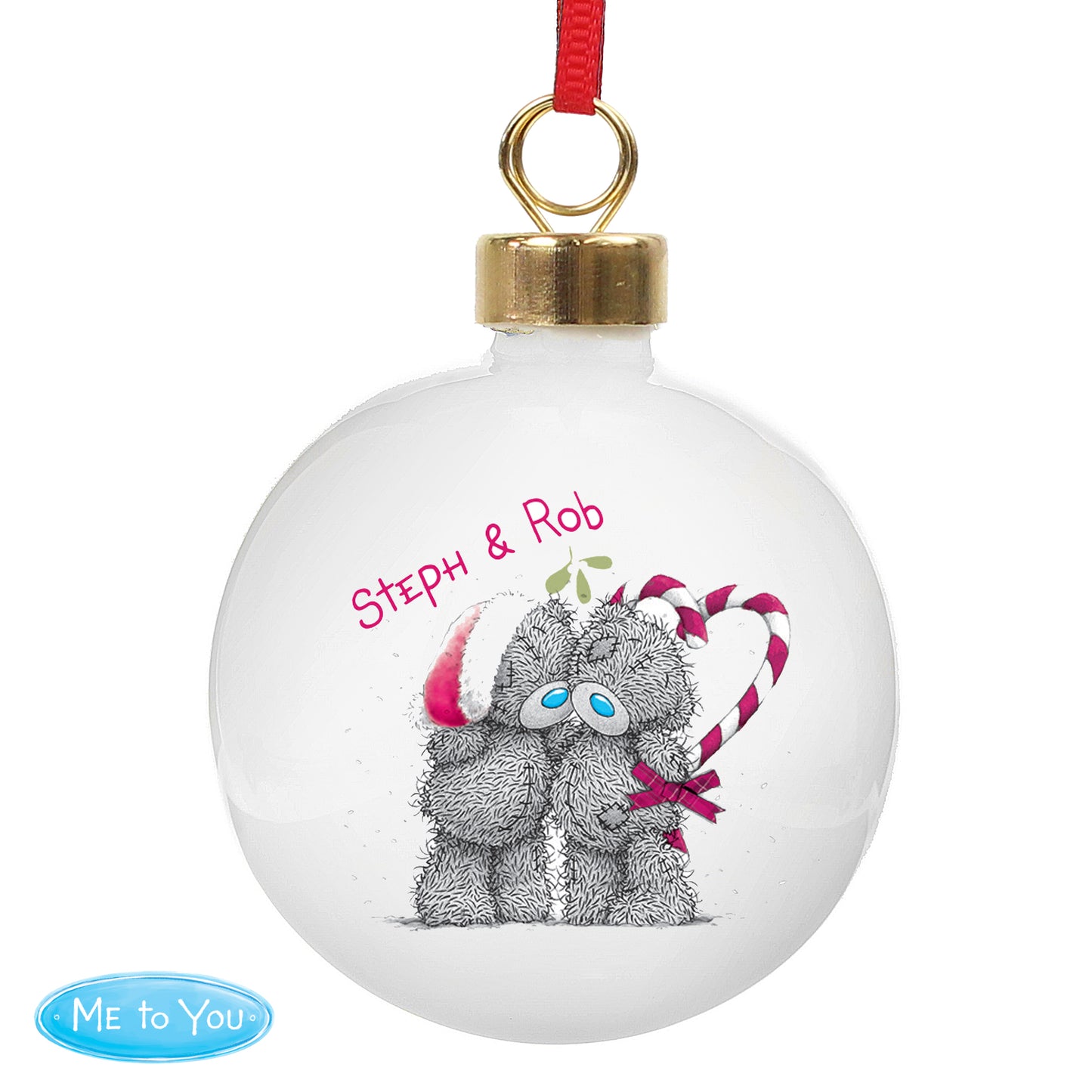Personalised Me To You Couple Christmas Bauble