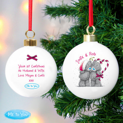 Personalised Me To You Couple Christmas Bauble