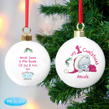 Personalised Me To You My 1st Christmas Bauble