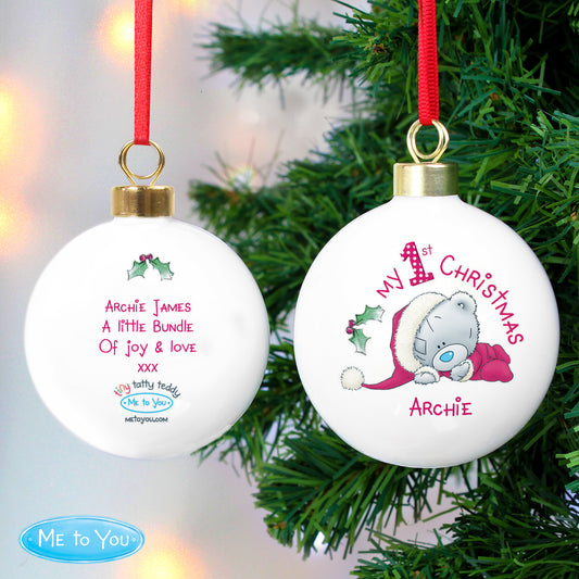 Personalised Me To You My 1st Christmas Bauble