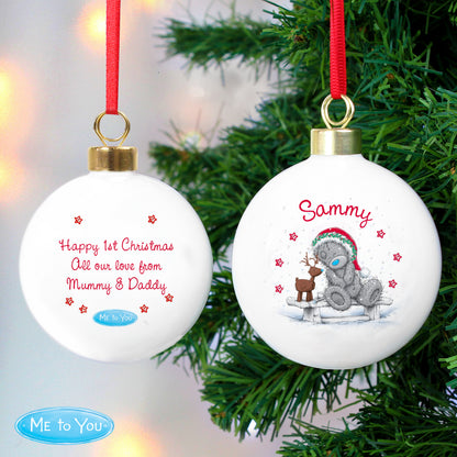 Personalised Me To You Reindeer Bauble