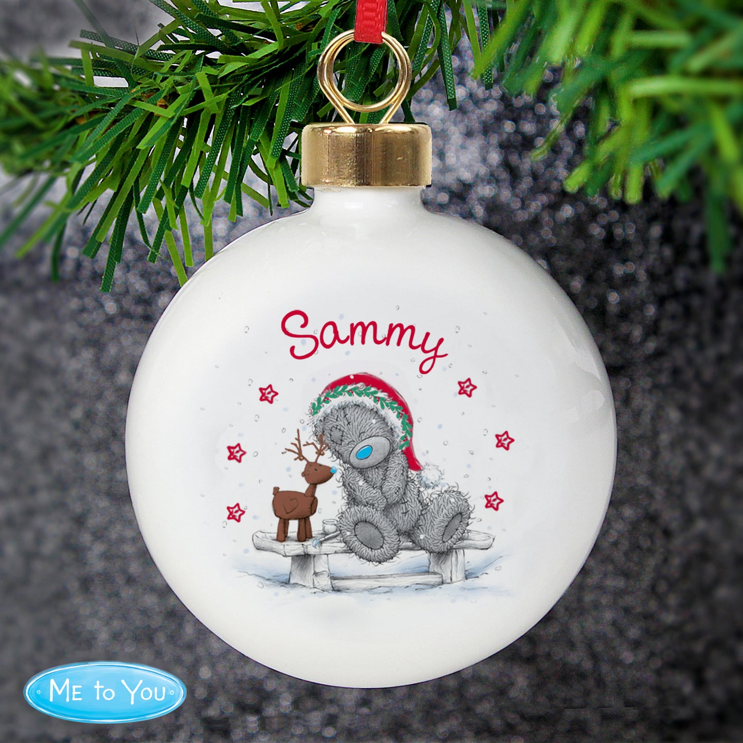 Personalised Me To You Reindeer Bauble