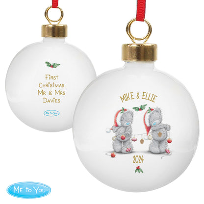 Personalised Me to You Christmas Couple's Bauble
