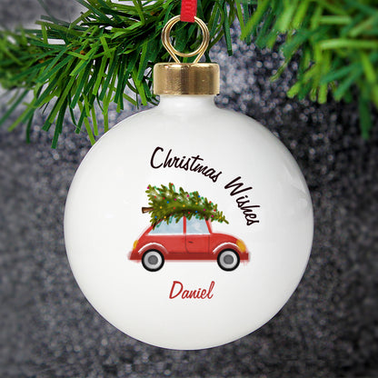 Personalised 'Driving Home For Christmas' Bauble