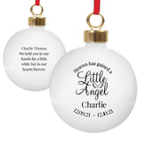 Personalised Little Angel Memorial Bauble