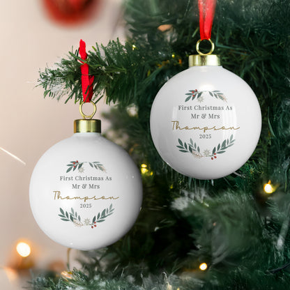 Personalised Christmas Foliage Bauble