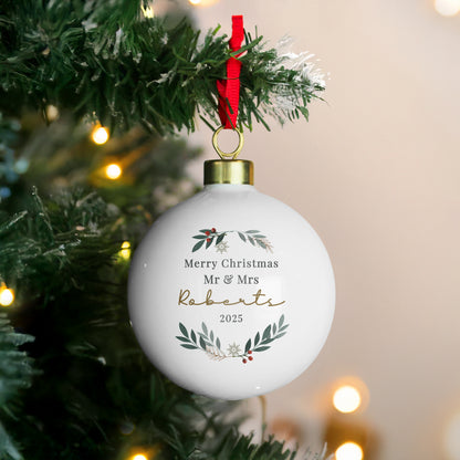 Personalised Christmas Foliage Bauble