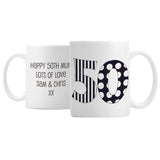 Personalised Monotone Numbers Mug