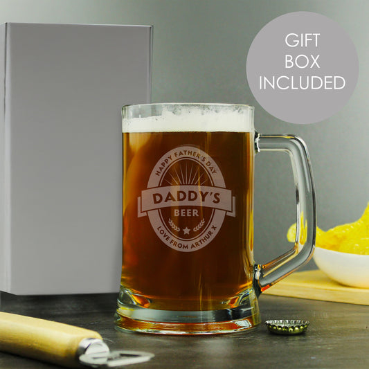 Personalised Beer Label Pint Stern Tankard