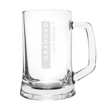 Personalised Free Text Stripe Pint Stern Tankard