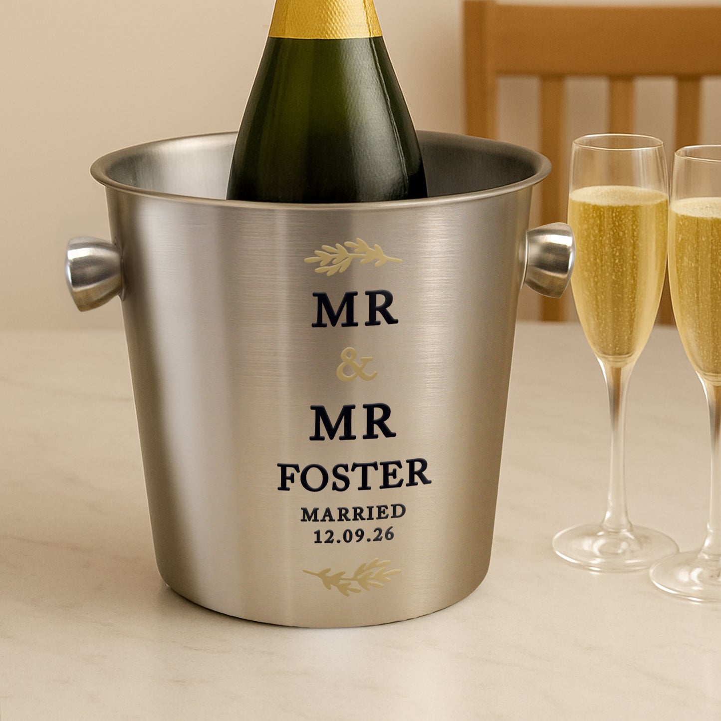 Personalised Couples Stainless Steel Ice Bucket