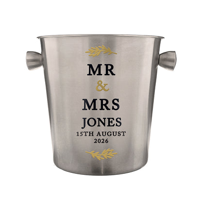 Personalised Couples Stainless Steel Ice Bucket