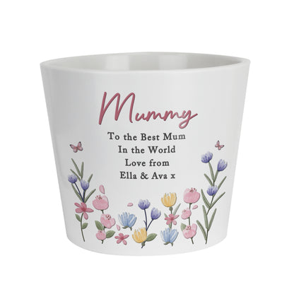 Personalised Pretty Floral Large Plant Pot