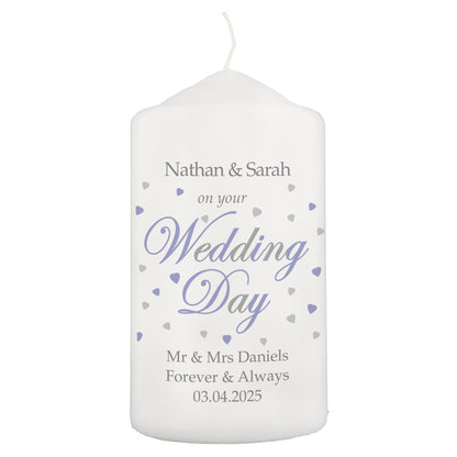 Personalised Wedding Day Pillar Candle