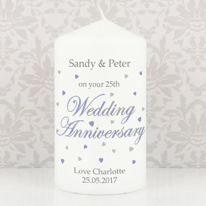 Personalised Anniversary Pillar Candle