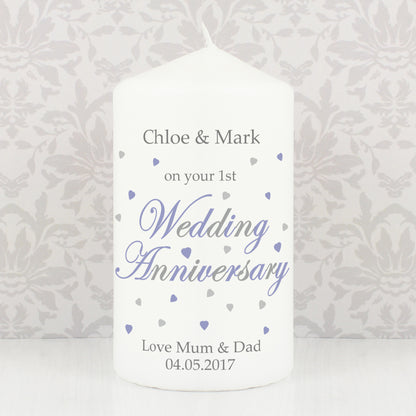 Personalised Anniversary Pillar Candle
