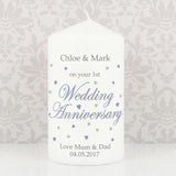Personalised Anniversary Pillar Candle