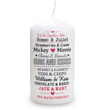 Personalised We Go Together Like.... Pillar Candle