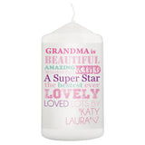 Personalised She Is... Pillar Candle