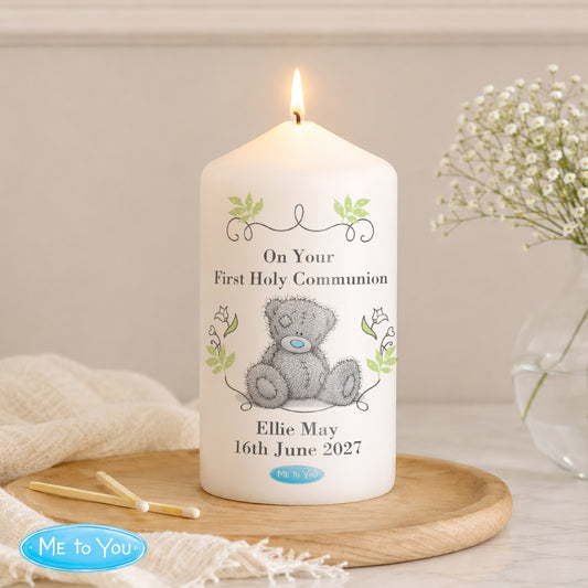 Personalised Me To You Religious Cross Pillar Candle