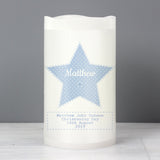 Personalised Stitch & Dot Baby Boy Nightlight LED Candle