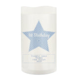 Personalised Stitch & Dot Baby Boy Nightlight LED Candle